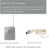 Vista 2 de J K MIC-J 069 Auriculares con gancho para la cabeza Micrófono unidireccional compatible con el sistema de micrófono inalámbrico AKG Samson - Mini