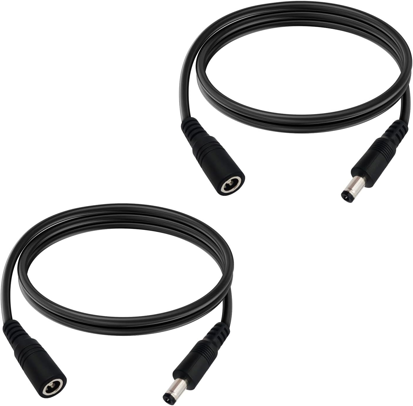Product image of 3.3FT DC Power Extension Cable 5.5mmx2.1mm 18AWG Male to Female 12V Extension Cable for CCTV Surveillance Camera Router LED Light Ba 2pcs