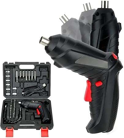 lavji enterprise Screwdriver Set Metal Electric Screwdriver Bits Set Rechargeable Screw Gun 47 in 1 Front Cordless Screwdriver Tool Kit LED Light, Flexible Shaft, Carrying Case, for Household