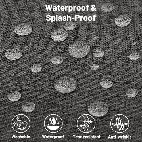 Waterproof Soft Linen Rectangular Tablecloth-55.1 x 39.4in(140 * 100cm) Wipe Clean Rectangle Table Cover for Dining Rooms, Kitchens, Living Rooms,Gardens (Dark Grey) - Image 4