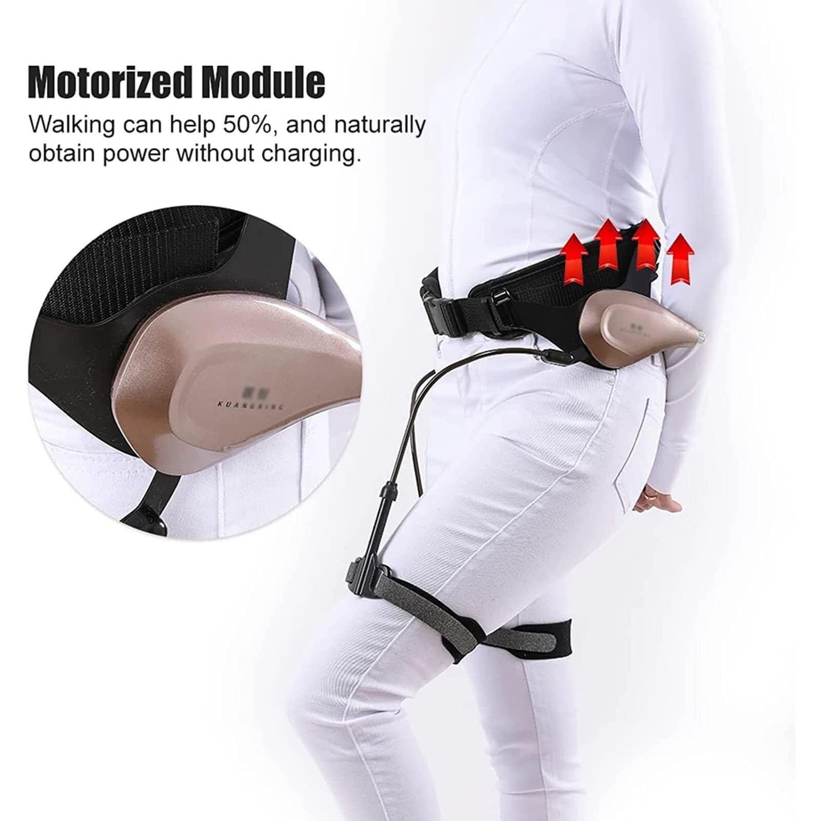 Ausilio per la deambulazione con esoscheletro regolabile - Dispositivo di supporto per la riabilitazione delle gambe bioniche, deambulatore elettrico a 3 livelli di forza per l'assistenza alla mobilit