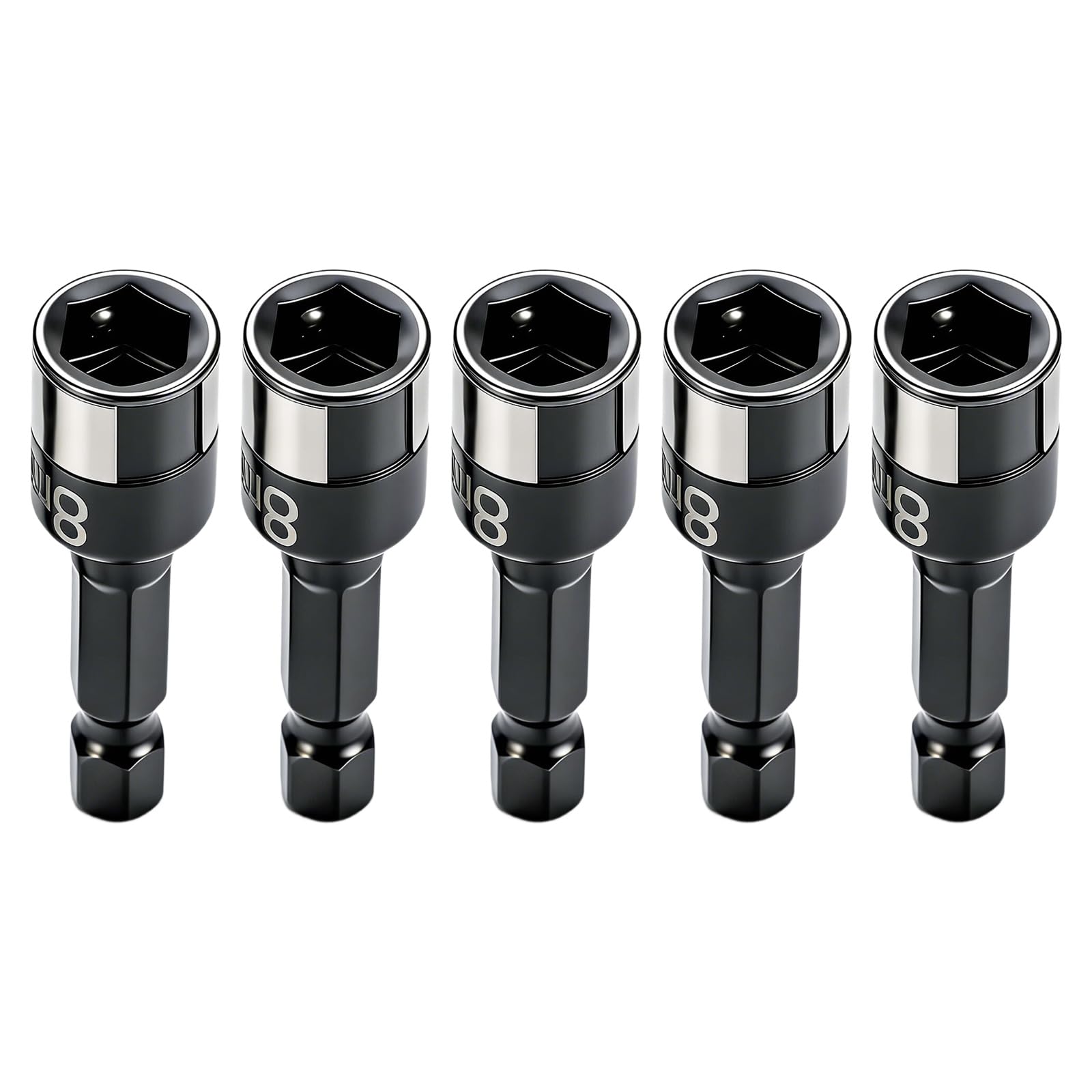 5Pcs Professional Wrench Impacts Socket Electric Wrench Hexagonal Socket for Auto and Engineering Repairs Adapter