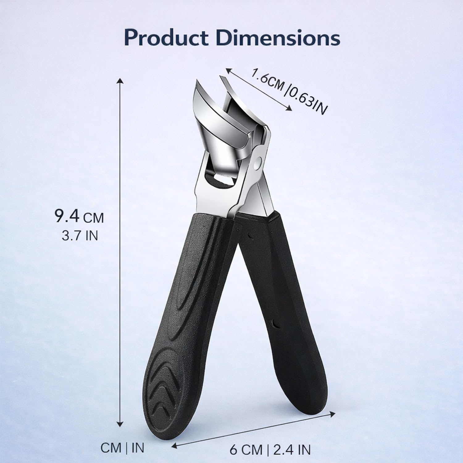Wide Jaw Opening Slanted Nail Clippers 16mm Anti-Splash Angled Toenail Clippers with Non-Slip Handle Rust-Resistant Nail Tools for — view 2
