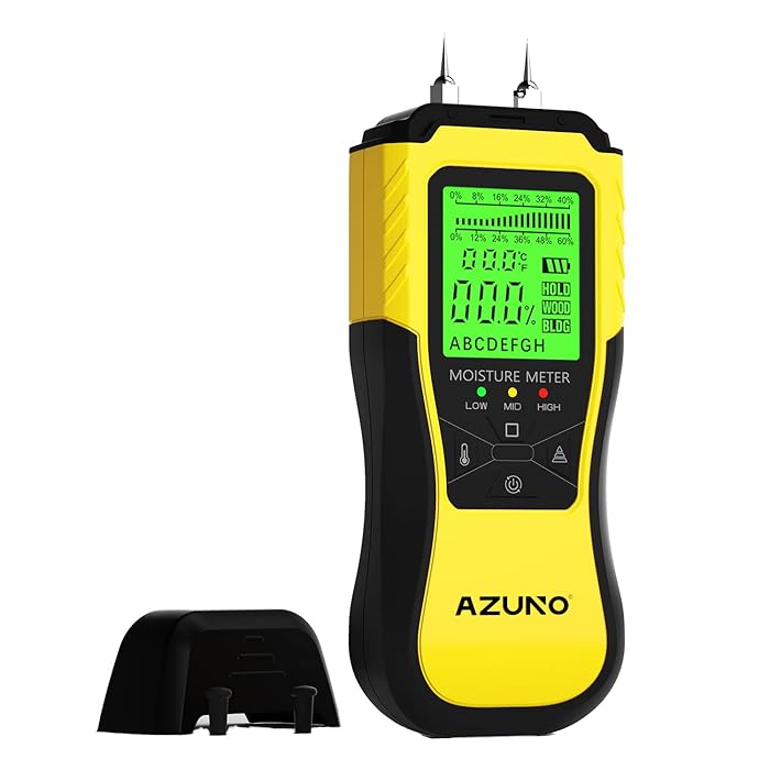 Buy AZUNO Wood Moisture Meter, PinType Wood Humidity Detector with 8