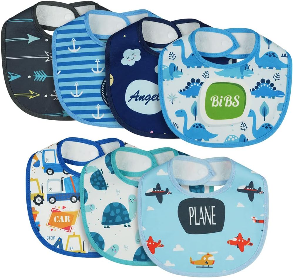 Vicloon Baby Bandana Dribble Bibs Drool Bibs, 7pcs Infant Bibs Baby Teething Bibs Soft and