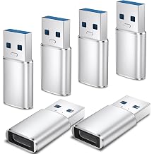 6 Pack USB C Female to USB Male Adapter, Type C to USB A Charger Cable Converter for iPhone 11 12 13 14 15 16 17 Pro Max, iPad Pro Air 4 Mini 6, Samsung Galaxy S25 S24 S23 S22, Google Pixel Silver
