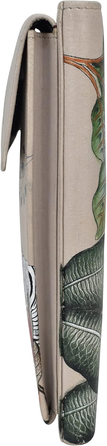 Anuschka 1113 Women’s Hand-Painted Genuine Leather RFID Blocking Cell Phone Case & Wallet - African Adventure