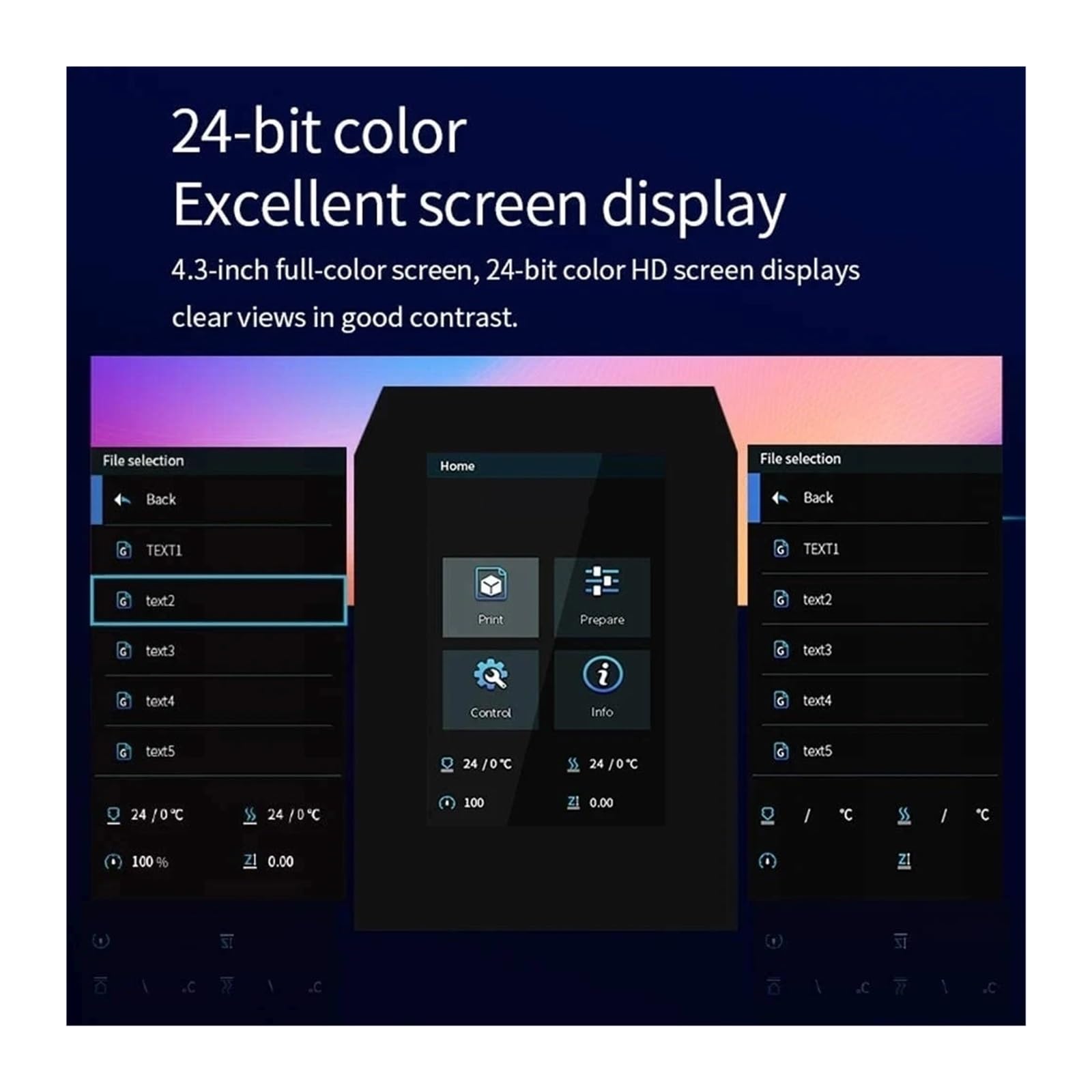 Kompatibel mit Creality, 4,3 Zoll LCD-Touchscreen