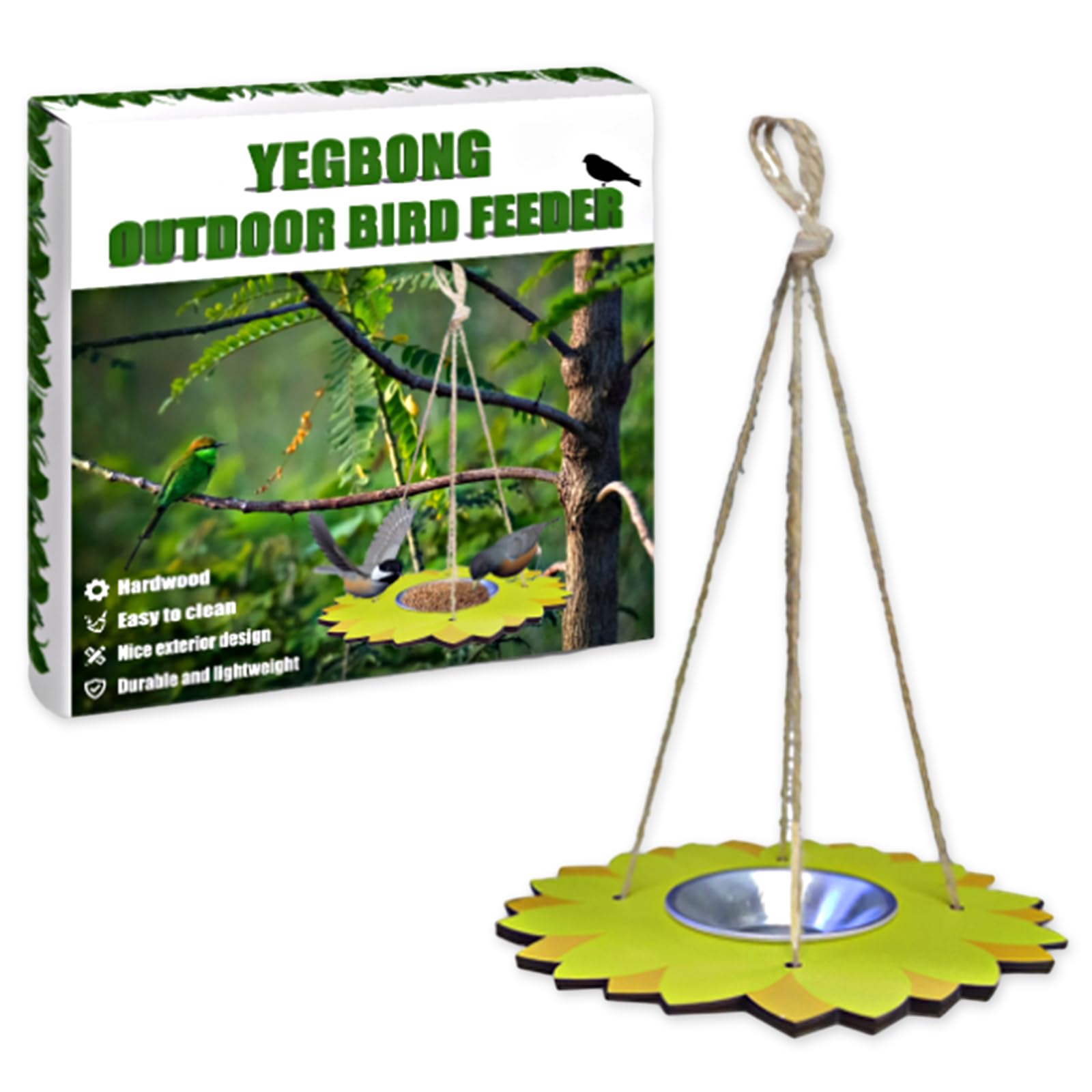 Comedero Colgante para Pájaros Exterior Kits de Artesanías para Niños Que Cuelgan Aves En Forma de Flor Alimentador Artesanías Suite Aves de Madera Alimentadores Aves para jardín pájaros Silvestres