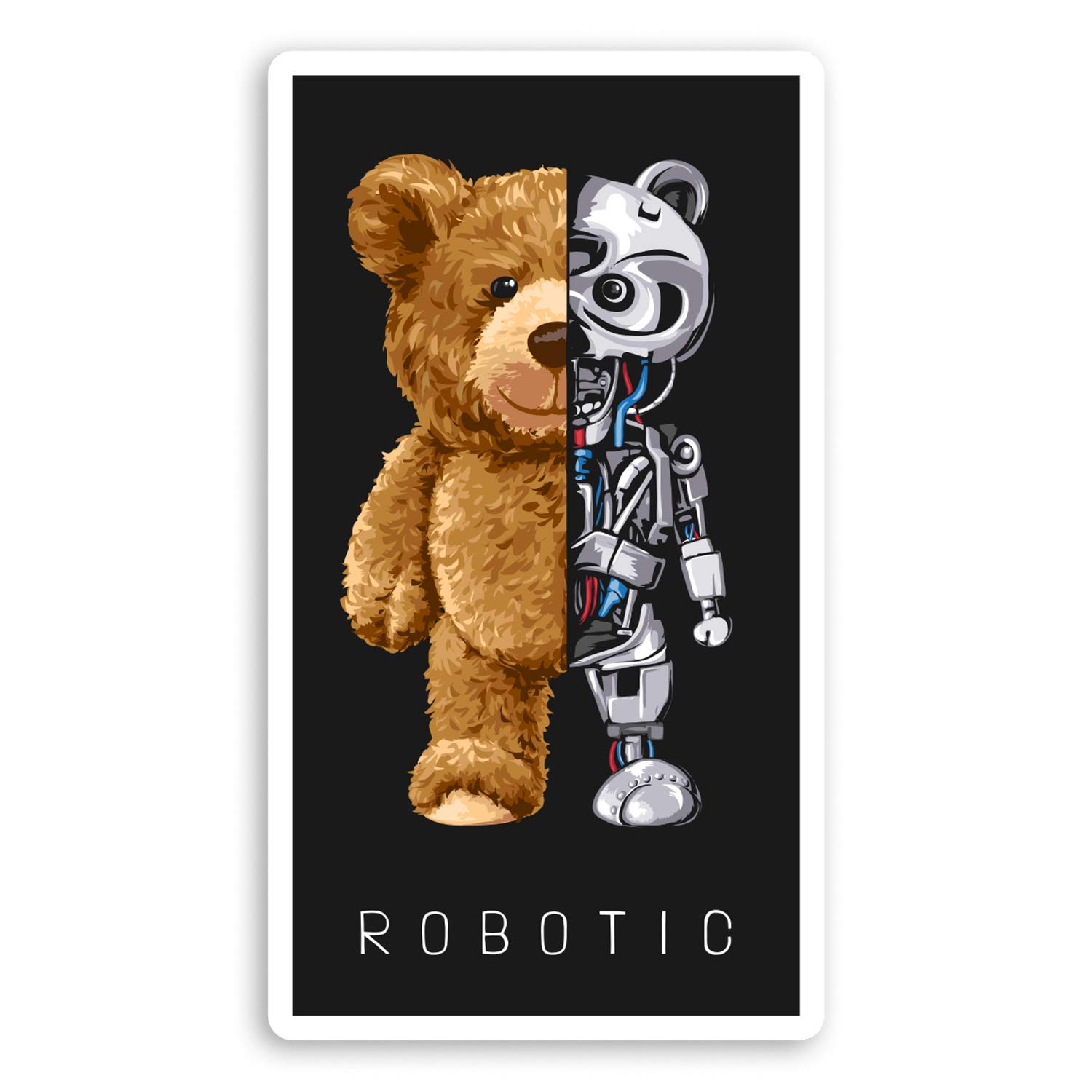 2 x 10cm Robotic Teddy Bear Vinyl Stickers - Robotics Tech AI Sticker #29203
