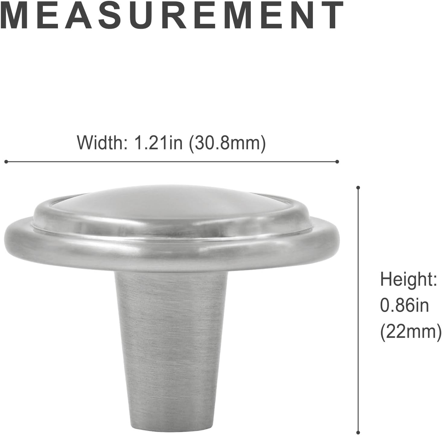 HESTIA HARDWARE 20 Pack | Satin Nickel Cabinet Pulls and Knobs | Silver Round Kitchen and Dresser Hardware | 1-1/4 Inch Cabinet Knobs