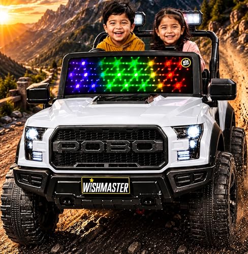 Image of Wishmaster 4x4 Driving EV Cars for 1, 2, 3, 4, 5, 6 Years | Remote + Steering + Mobile App Control | Kids Jeeps (Medium Size F-Raptor [1-8 Year Kids]