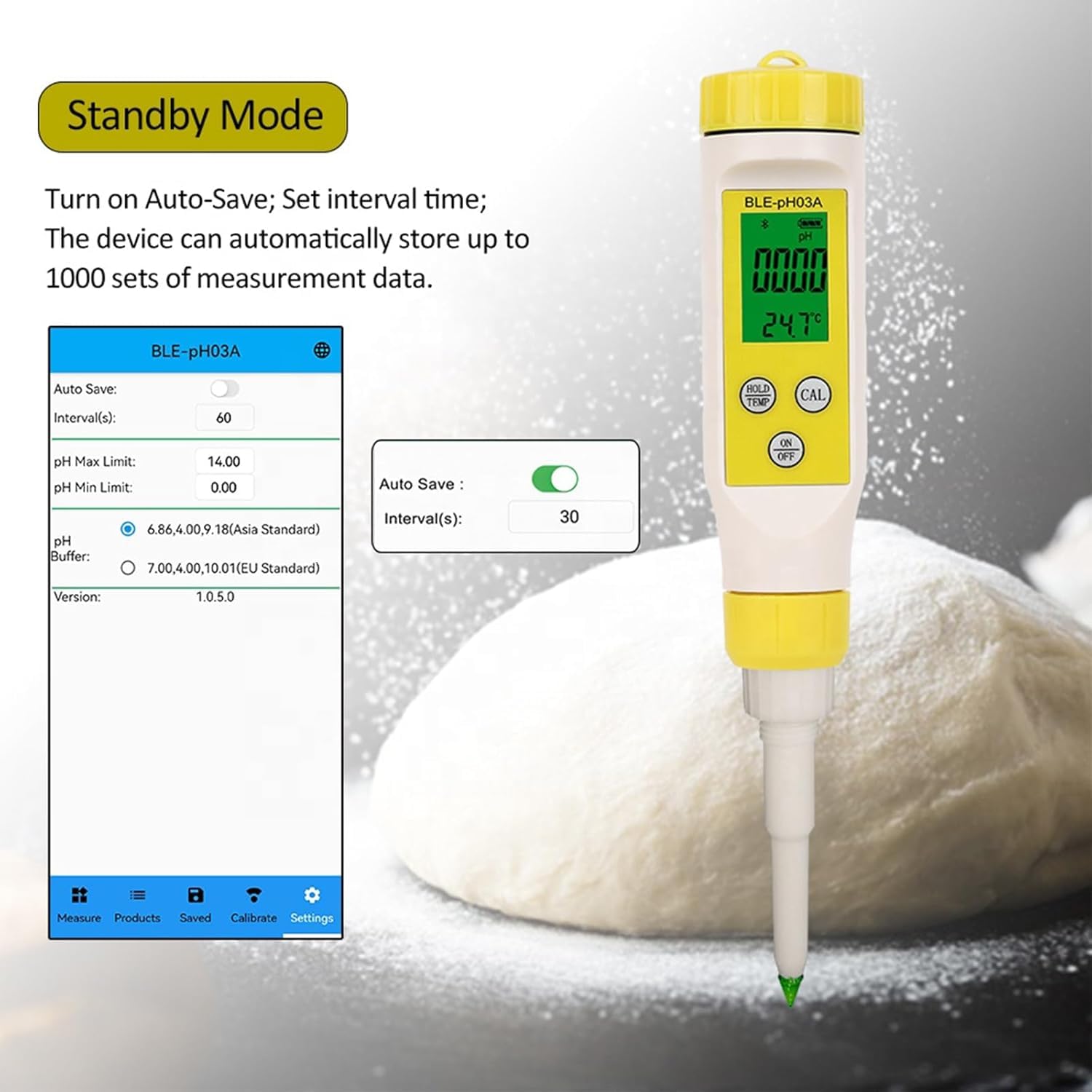 Genérico Medidor De Ph De Grado Alimenticio con Control Automático De Temperatura Y Resolución De 0