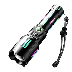 Lanterna Led Tática Recarregável Potente Alcance 2km Alumínio De Avião Militar Sitio Fazenda Pesca Acampamento Camping Usb-c Bateria 6800mah Emergência Sobrevivência Led Mais Forte Do Mundo