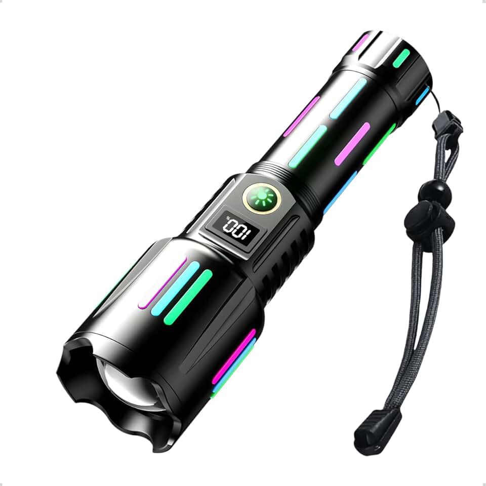 Lanterna Led Tática Recarregável Potente Alcance 2km Alumínio De Avião Militar Sitio Fazenda Pesca Acampamento Camping Usb-c Bateria 6800mah Emergência Sobrevivência Led Mais Forte Do Mundo