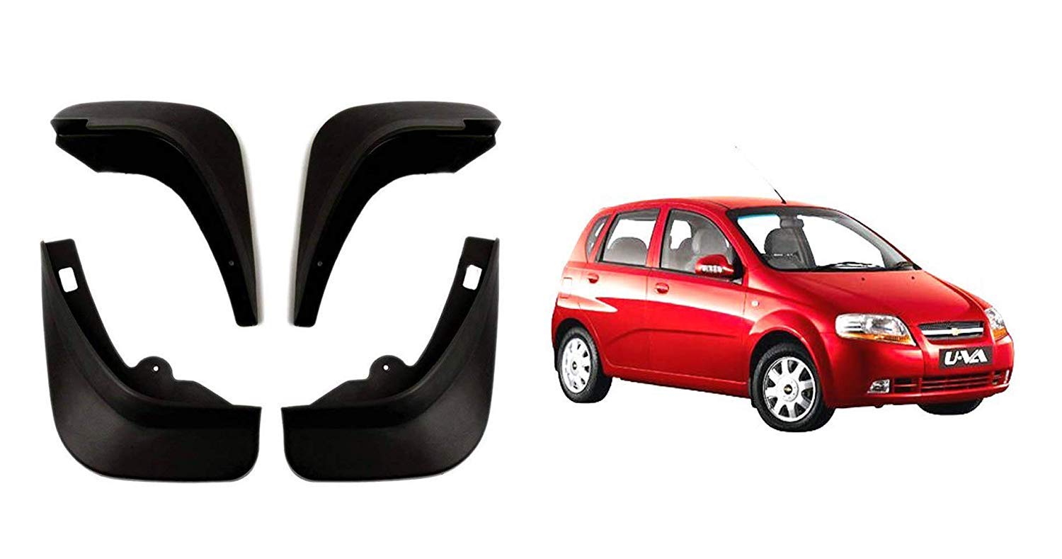 Sparedeals - Car Mud Flap/Mud Guard Compatible with Chevrolet Aveo UVA 2008-2012 (Set of 4 Pcs.)