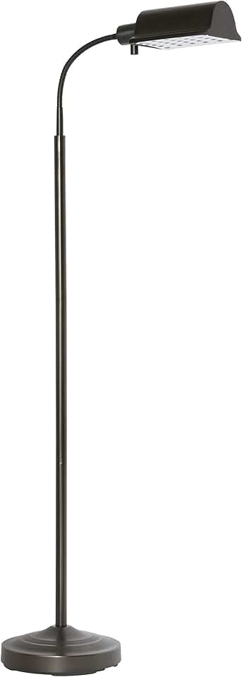Natural Daylight Battery Operated Cordless Floor Lamp, Black Antique Brass