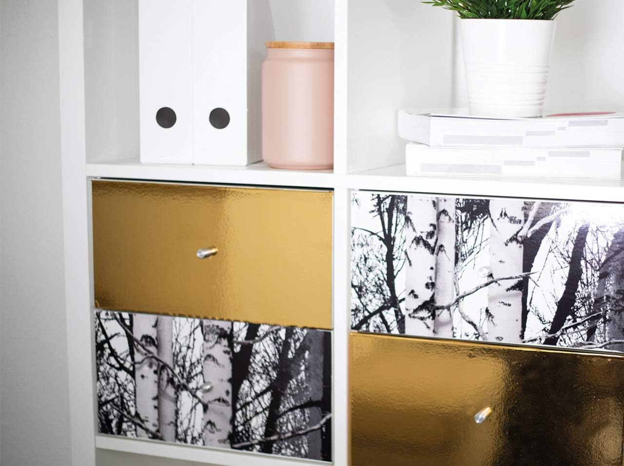 d-c-fix Peel and Stick Wallpaper Gold Glossy Metallic Look Self-Adhesive Film Waterproof & Removable Contact Paper Decorative Vinyl for Kitchen, Countertops, Cabinets 17.7" x 59"