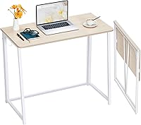 WOHOMO Oak Folding Desk 31.5" - Small Space Saving Foldable Computer Table for Home Office, RV, Easy Assembly
