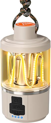 Miniatura 7 de Luvan Linterna de camping recargable, luz de campamento con 4 modos, linterna LED, impermeable, batería de 1500 mAh, linterna para campamento,