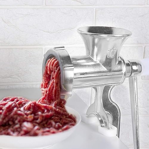 Miniatura 4 de Picadora de carne, herramienta manual, molinillo de carne de aleación de aluminio, picadora, máquina de manivela y molinillo de carne, accesorios de