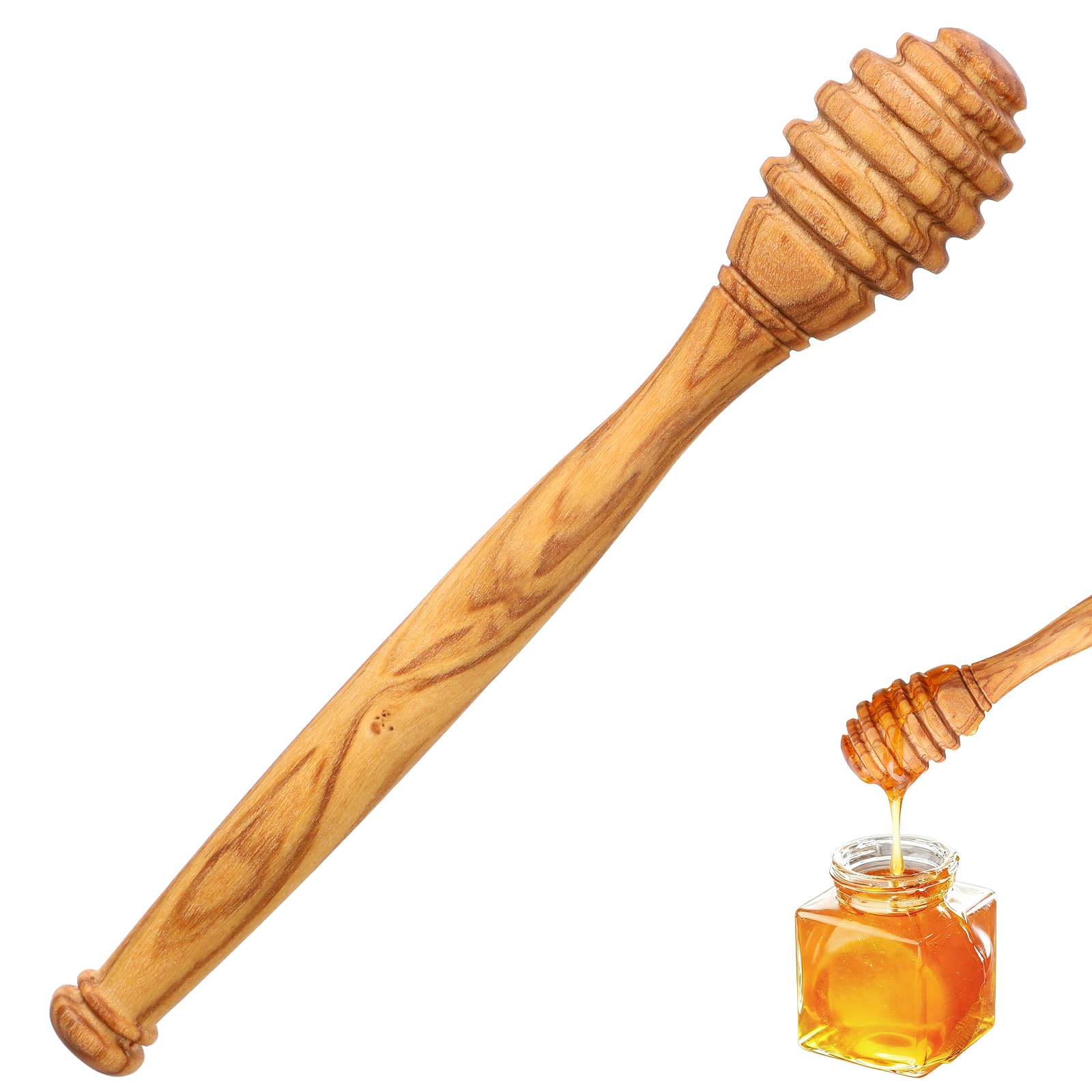 Ymapinc Honey Spoon Dipper for Jars, 6.3 Inch Olive Wood Honey Dipper, Small Stirre Sticks Ideal for Tea & Kitchen Use