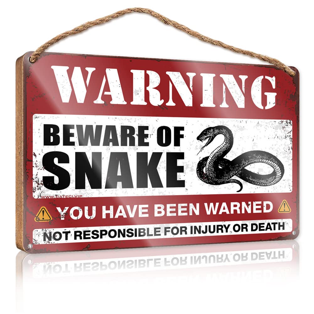 Fall Signs For Front Porch Beware Of Snake Wooden Sign(15X28CM)