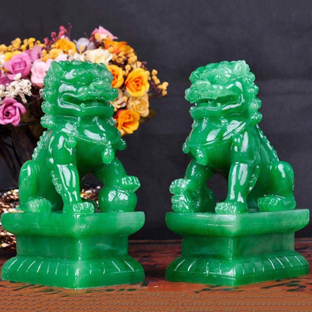 Feng Shui Leeuwen - Fu honden - Fu Dogs 4x6.5x10cm (totale breedte is Feng Shui Leeuwen - Fu honden - Fu Dogs 4x6.5x10cm (totale breedte is