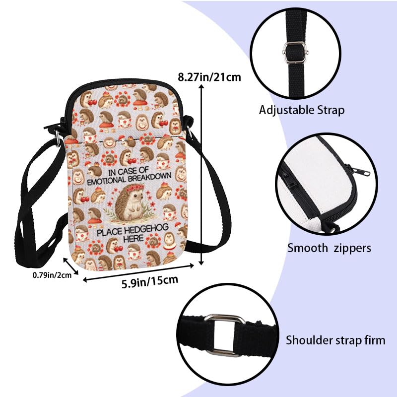 ZJXHPO Hedgehog Emotional Breakdown Cross Body Bag Pet Hedgehog Lover Owner Messenger Bag Animal Lover Gift2