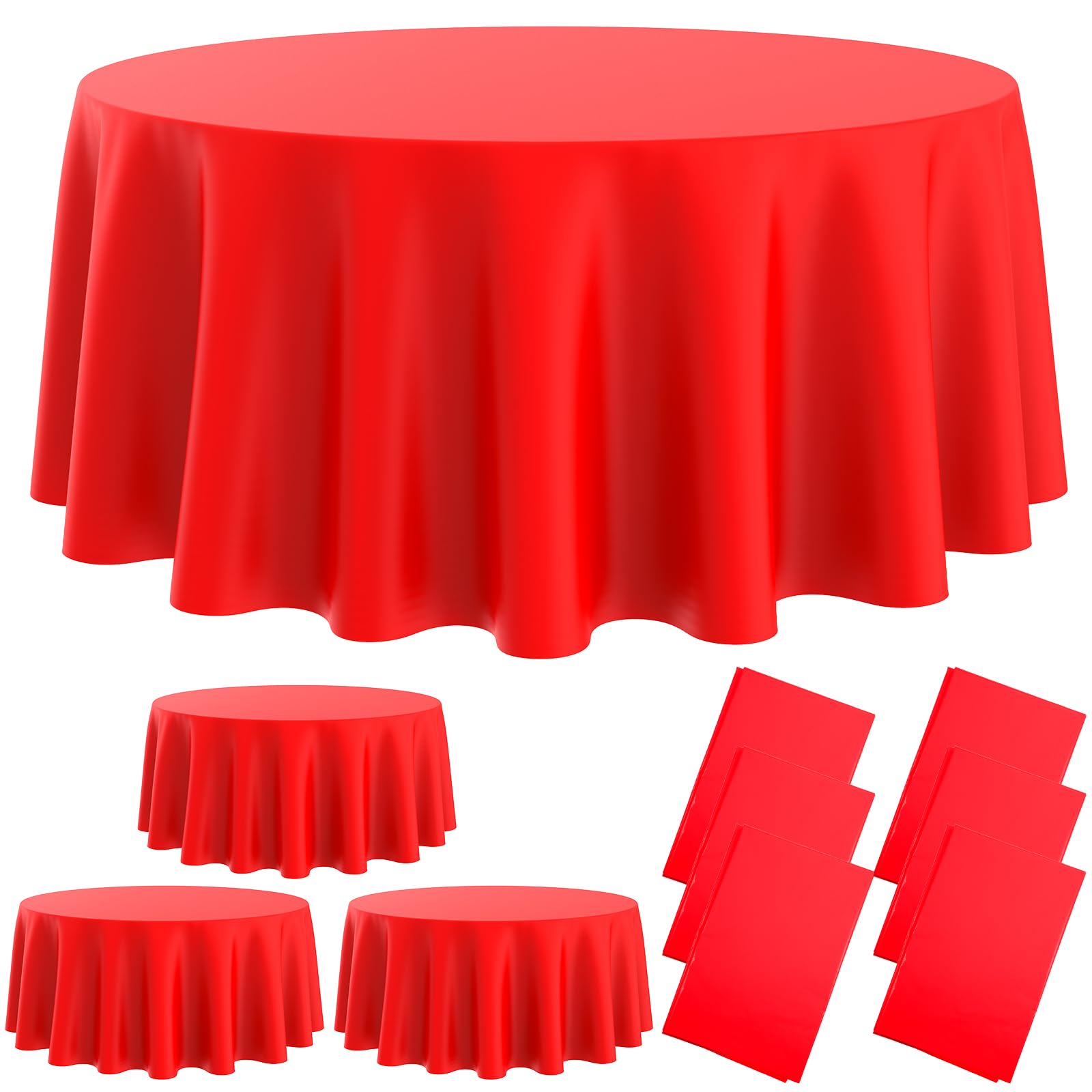 Oudain Round Tablecloth 84 Inch Premium Plastic Table Cloth Disposable