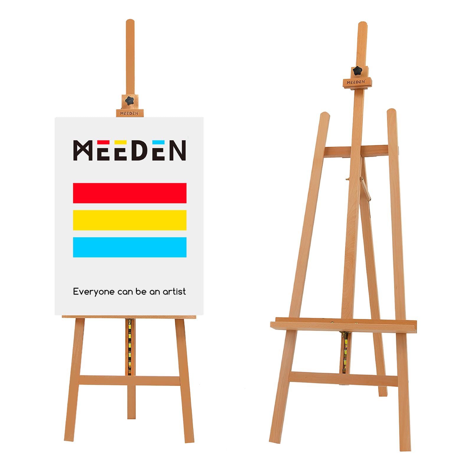 MEEDEN Large Basic Studio Easel: Solid Beechwood, Hold Art Canvas up to 50"