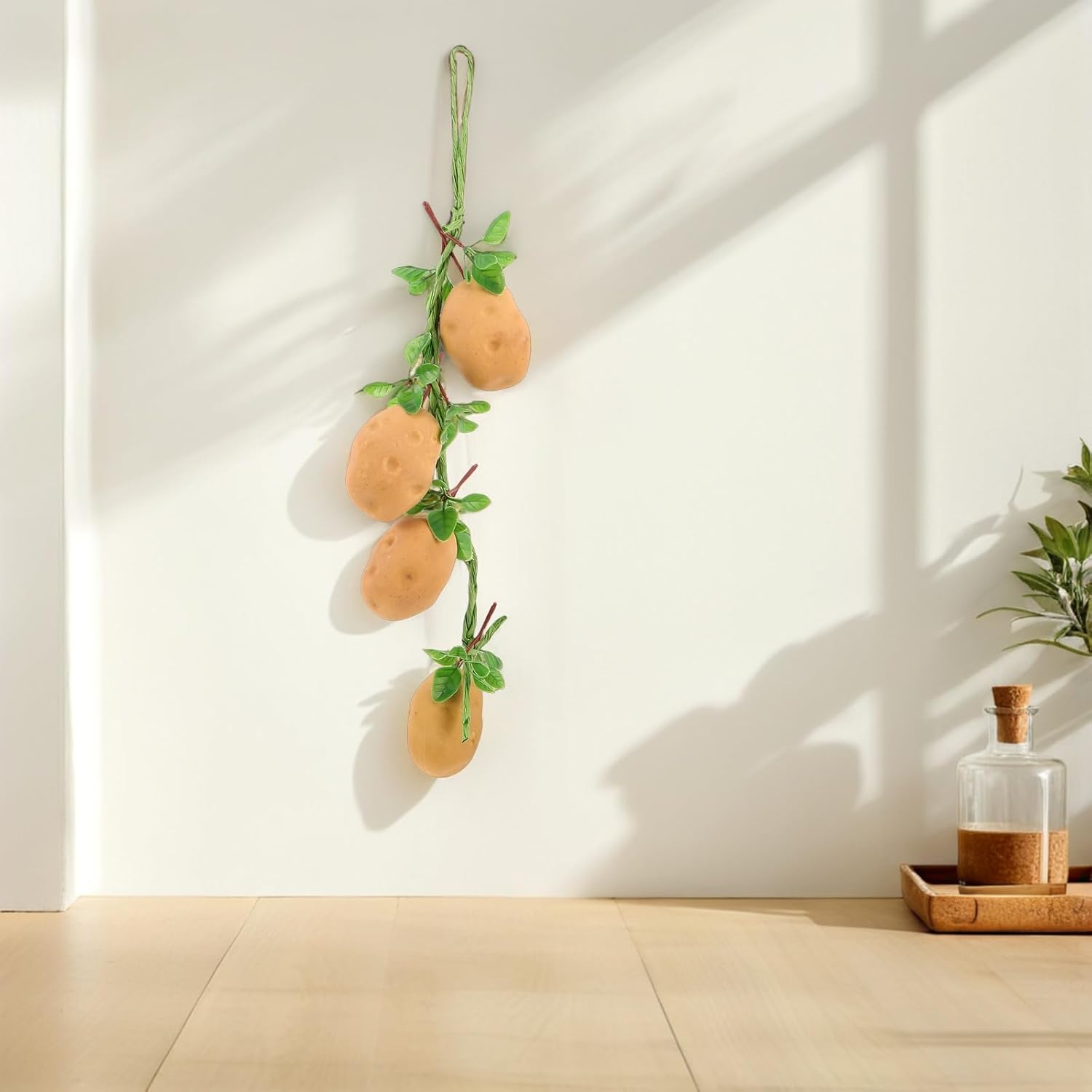 LUOZZY 4 Pcs Artificial Hanging Potato String Lifelike Vegetable Fruit Garland Vine for Farm Party Wall Decorations