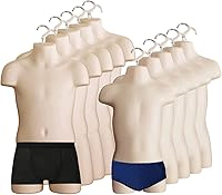 Vista 13 de DisplayTown 1 juego de maniquí de inyección de plástico para torso y gancho para colgar