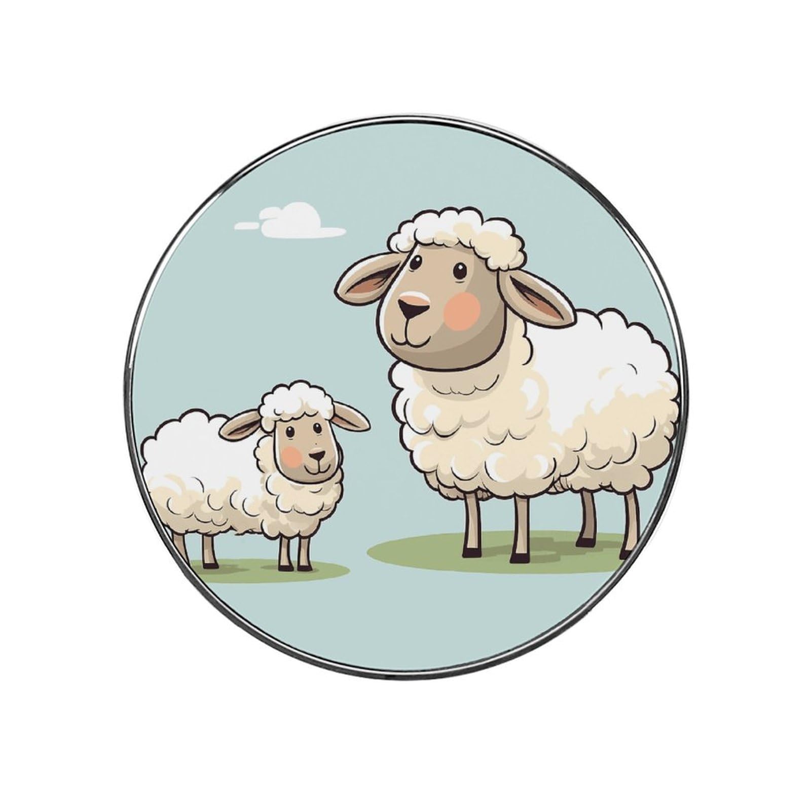 Adfgyerh Style Sheep And Lamb Cartoon Refrigerator Magnets Circular Design，Stickers Home Decorations，Fridge Magnets For Fridge Plant Lovers Kitchen Office Locker Whiteboard Car Garage Decor.