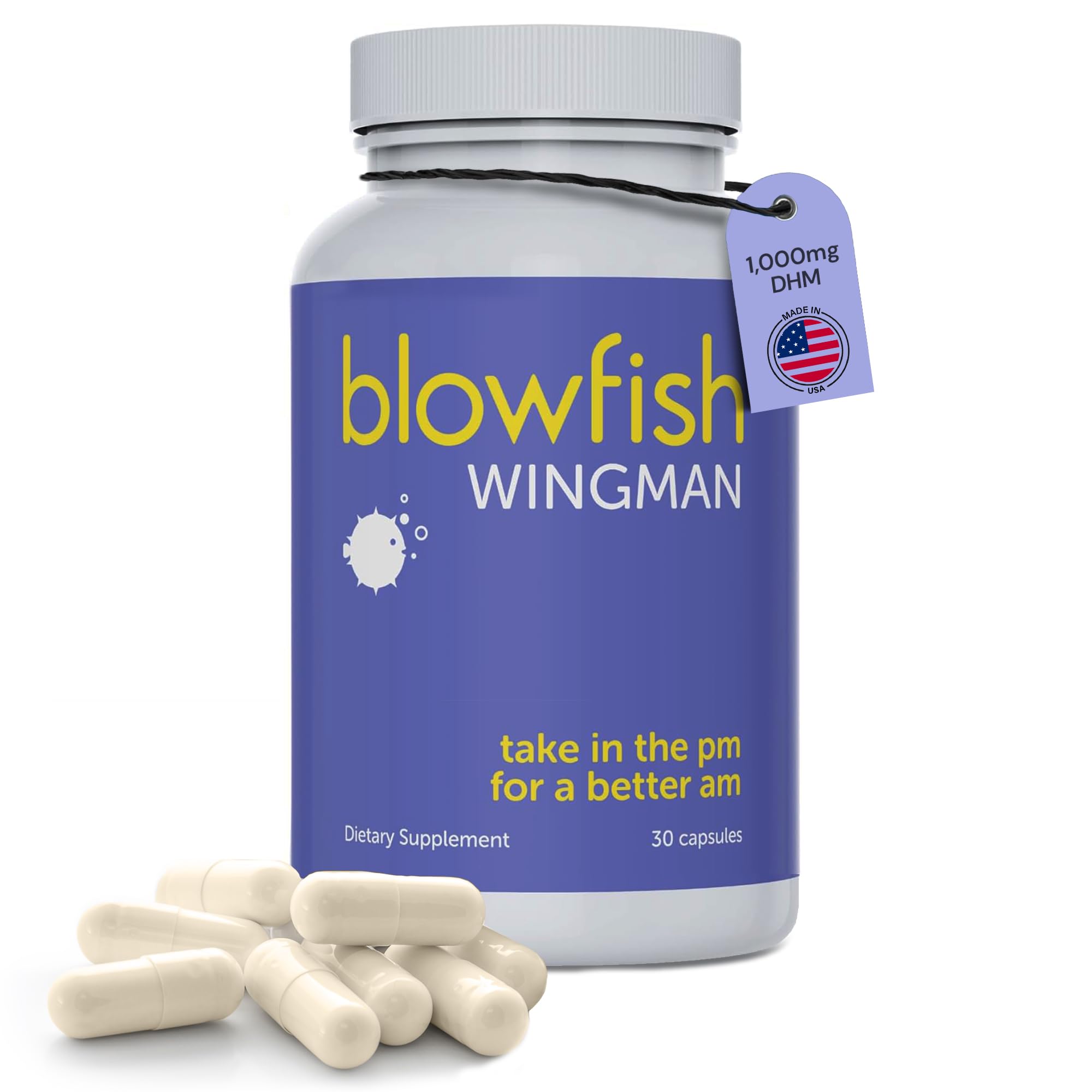 Blowfish Wingman | Feel Better After Drinking with DHM, L-Cysteine, & Electrolytes | Pre-Alcohol Liver Support & Hydration