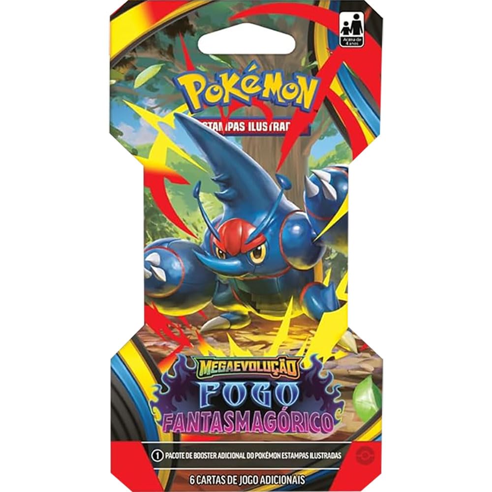 Pokémon TCG, Blister Unitário ME02 Fogo Fantasmagórico 6 Cartas - 9.7 cm x 17.2 cm