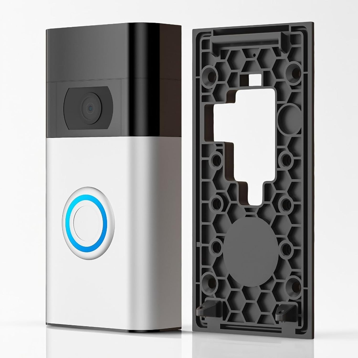 No-Drill Adhesive Doorbell Mount for Video Doorbell (2nd Generation - 2020 Release), Video Doorbell Door Mounting Holder Bracket Accessories for Apartments Houses Office - 1 Pack