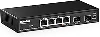 Vista 1 de MokerLink Switch Gestionado de 4 Puertos 2.5G con 2 Puertos Ranura SFP+ 10G, 4 x Puertos Base-T de 2.5Gigabit Compatible con 10/100/1000Mbps, Switch