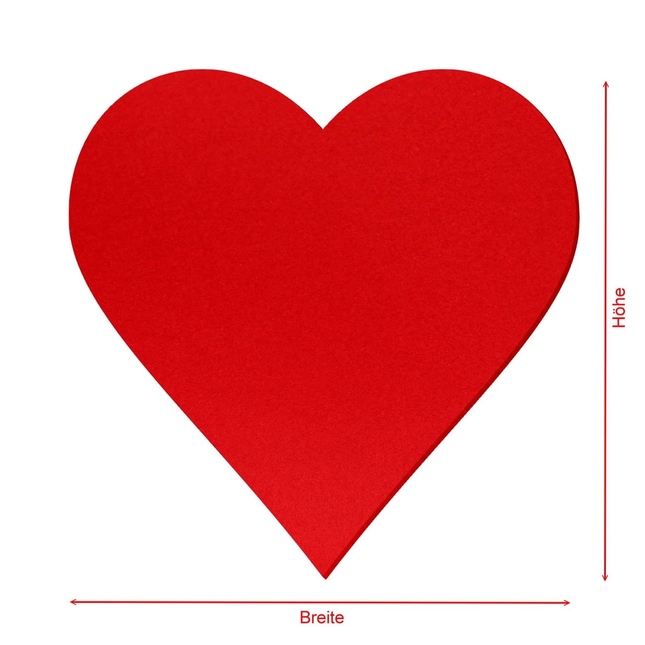 Bütic Filz Herz Rot - Deko Basteln 3-60cm
