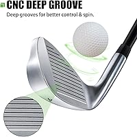 Vista 2 de MAZEL Hierro de golf individual 1,2,3,4,5,6,7,8,9, Hierro de golf con ejes de acero para golfistas diestros