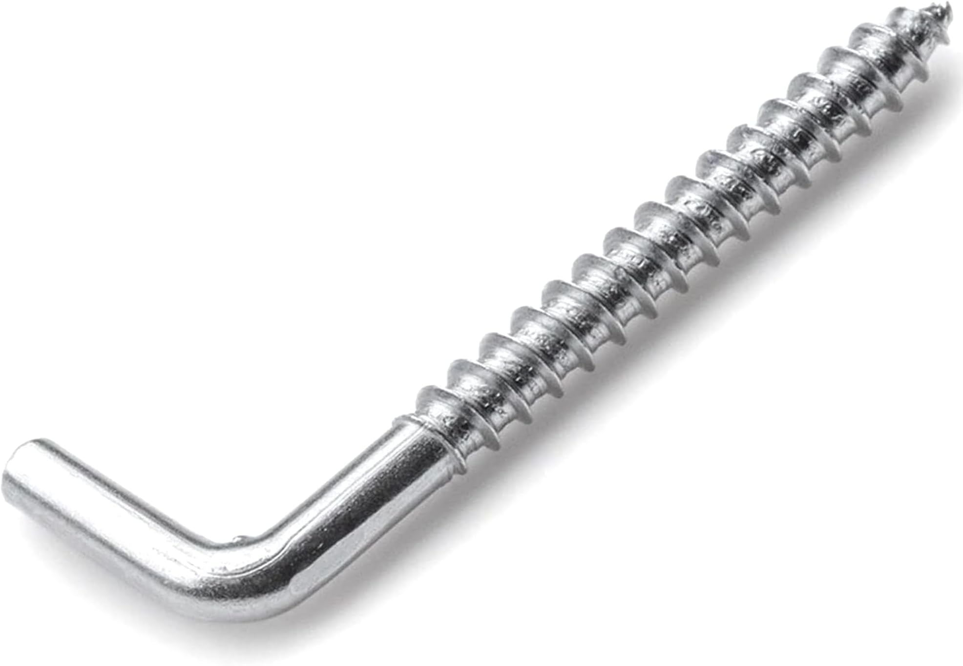 SS8® L Hook Screws 60mm (Pack of 20) Square Hooks Metal Screw in Heavy Duty Dresser Cup Hooks Hanging Cups, Keys, Traction Ropes, Picture for Indoor and Outdoor Hanging