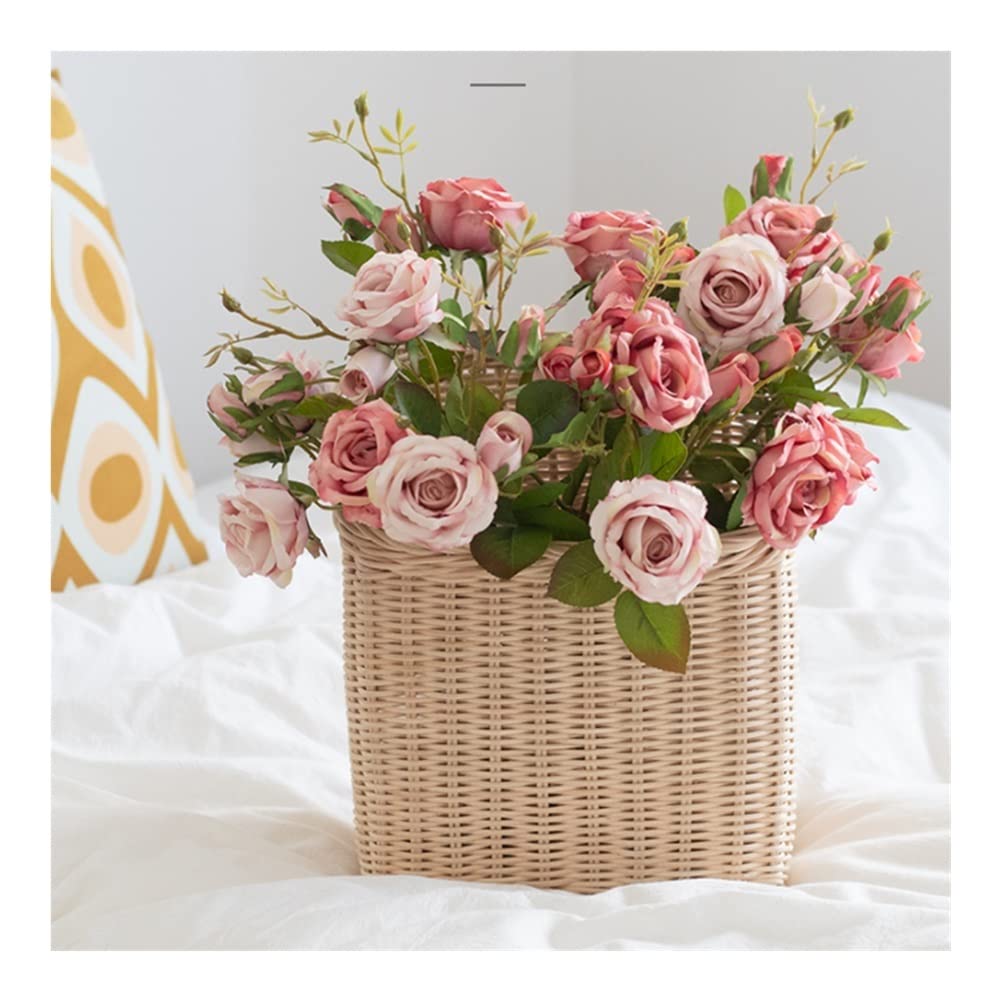 XDLEDMKIZ Silk Artificial Flowers, Simulation Roses Flowers Never Withered Suitable for Lazy People, Fake Rose for Home Decoration