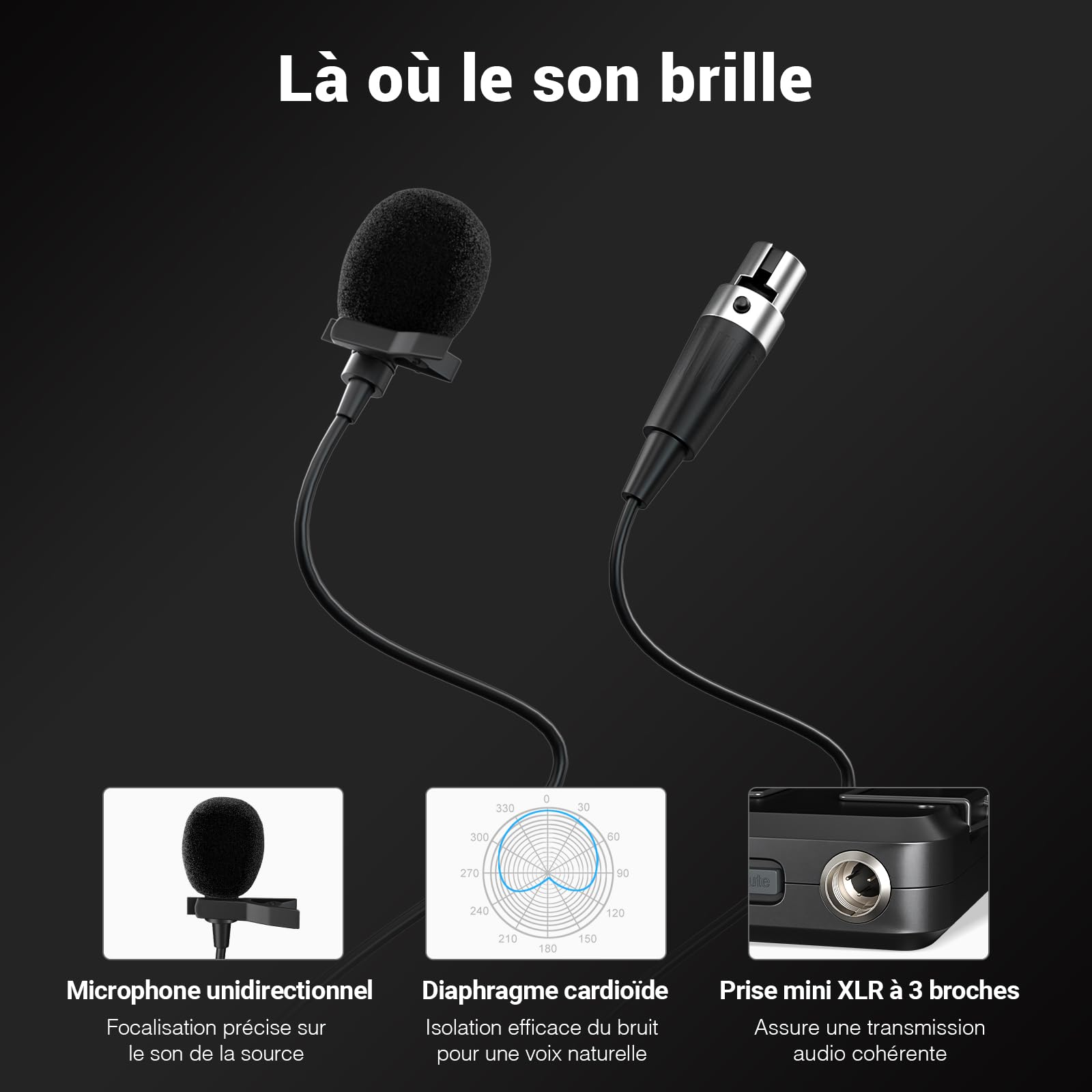 Phenyx Pro Système de Microphones sans Fil UHF 4 Canaux PTU-7000-4B
