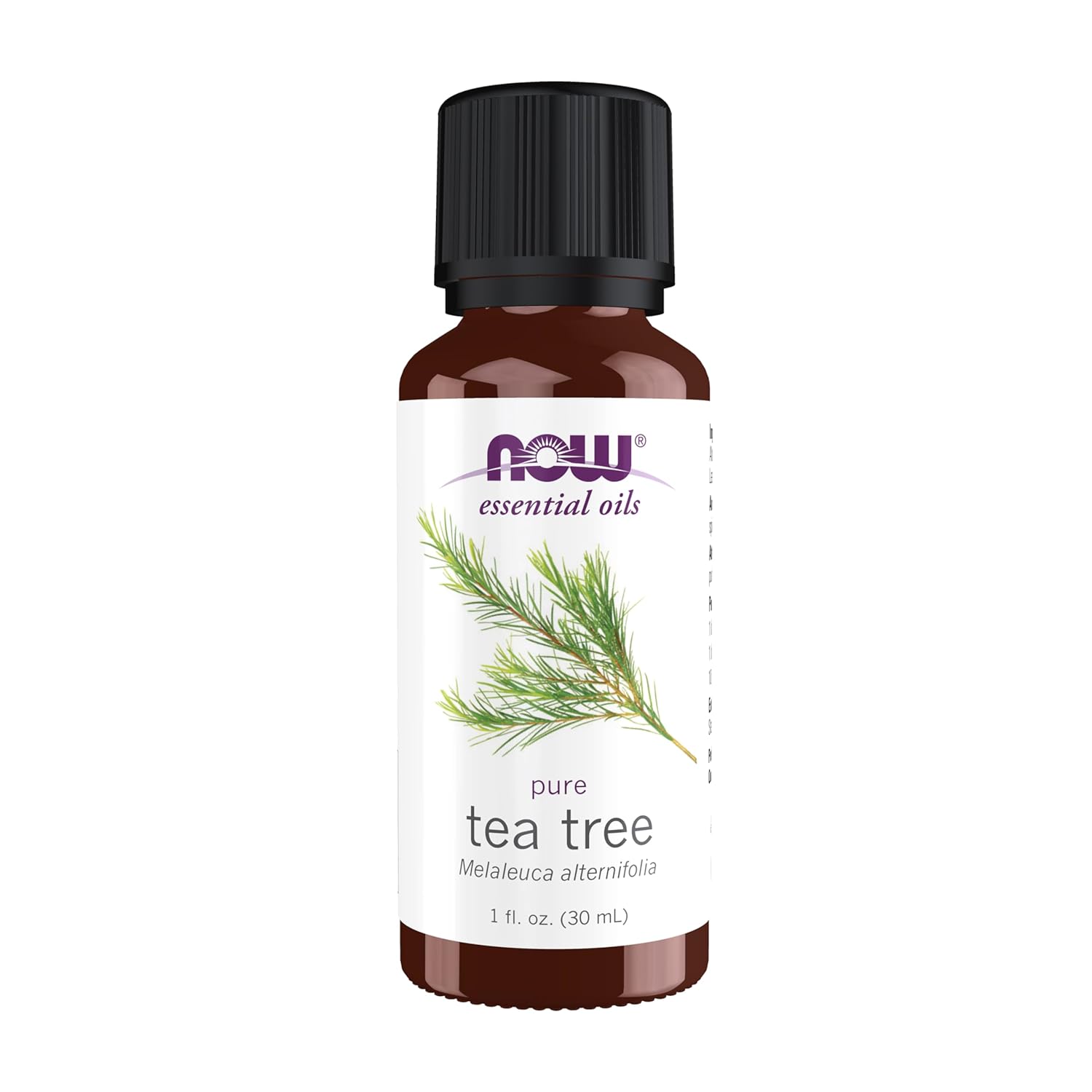 NOW Tea Tree Essential Oil 1oz - 100% Pure Steam Distilled, Vegan Aromatherapy for Cleansing & Purification