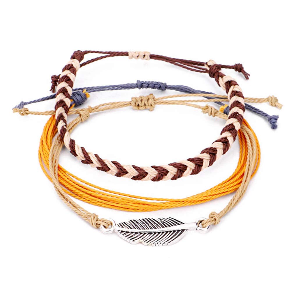 Softones VSCO String Wave Bracelets for Women Handmade Colorful Waterproof Adjustable Braided Beach Bracelet Set for Women