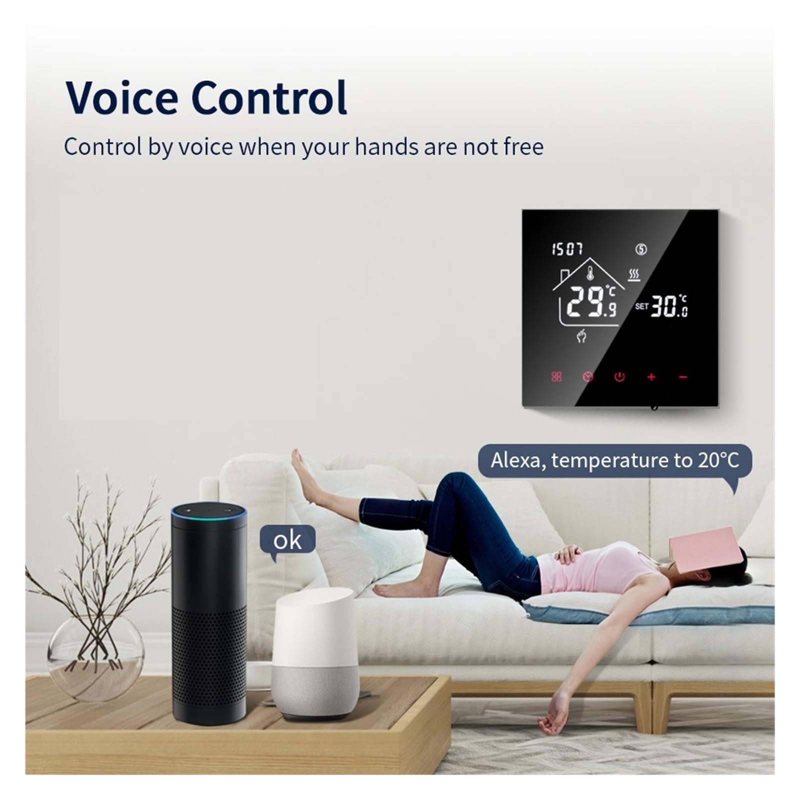 Termostato intelligente Wifi Tuya Warm Riscaldamento a pavimento elettrico Regolatore di temperatura Caldaia acqua/gas Smart Life Work(Water Heating,WIFI)