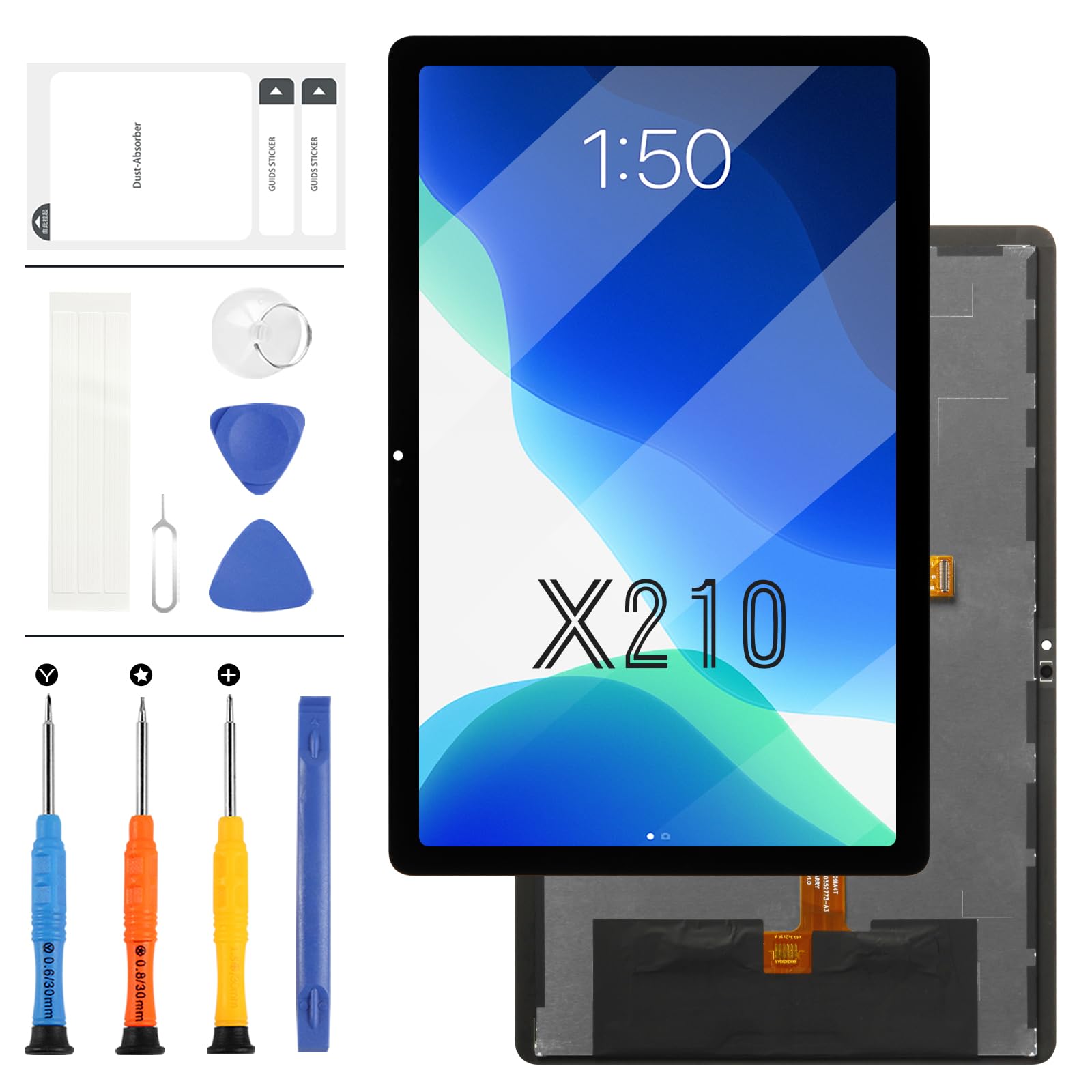 Schermo LCD di ricambio per Samsung Galaxy Tab A9+ A9 Plus SM-X210 SM-X215 SM-X216B Display LCD Touch Screen Digitizer Kit di montaggio con strumento (nero 10,9 pollici)