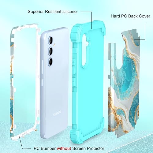 Miniatura 5 de Hocase Funda para Galaxy A54 5G, resistente a prueba de golpes, protección de parachoques de goma de silicona suave + funda protectora híbrida de