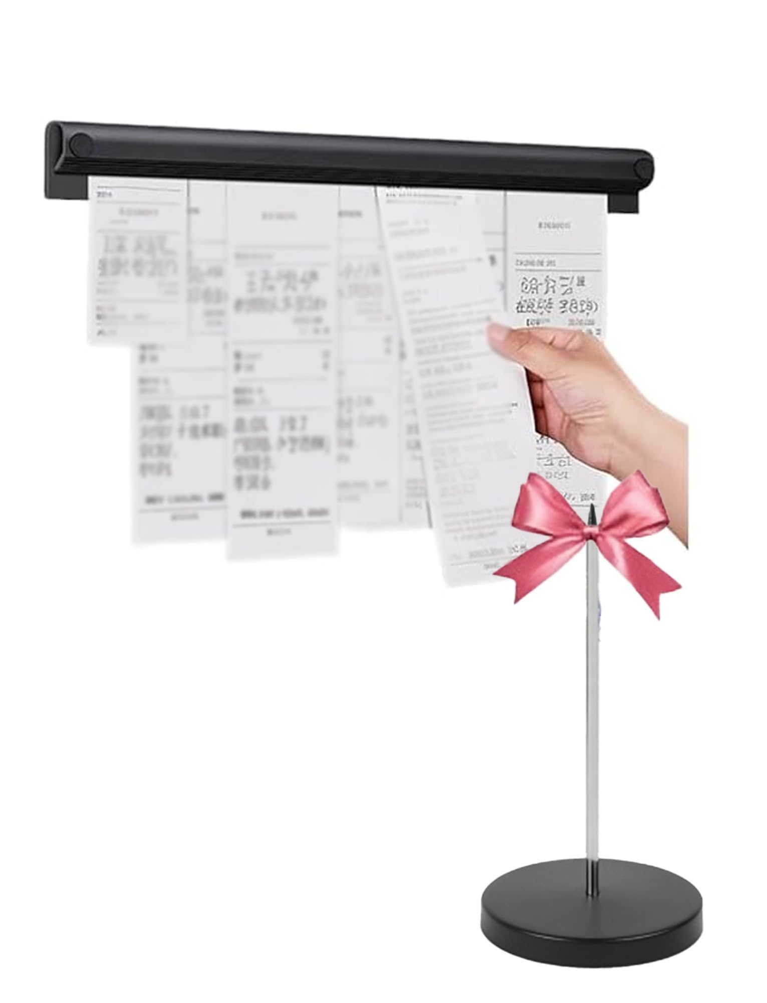 Soporte de tickets de restaurante de aleación de aluminio, expositor de pedidos deslizante for cocina, oficina, cafeterías, pubs y bares, organizador de cheques a prueba de polvo for montaje en pared.