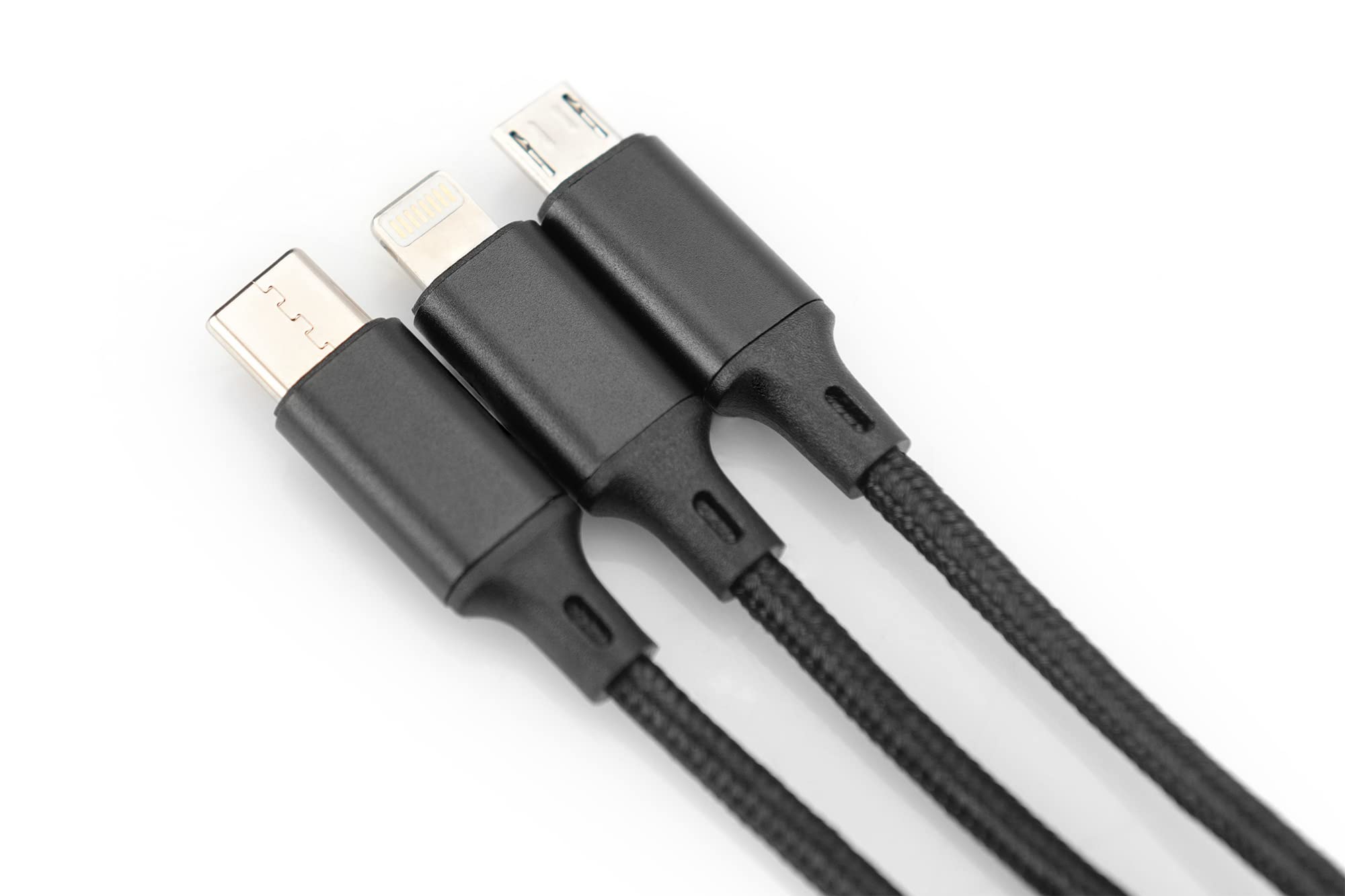 Digitus AK 300160 010 S Cavo Di Ricarica 3 In 1, USB A Su Lightning Micro Usb Usb C 1 M Nero 2377874